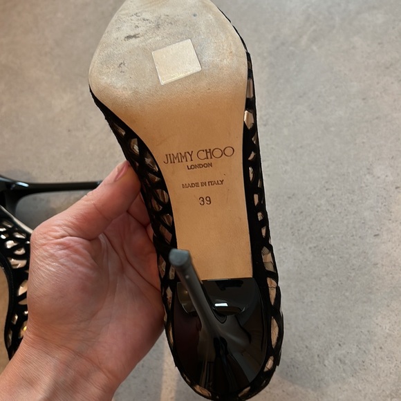 Jimmy Choo Abel Suede Cutout Pumps size 39 - Picture 3 of 8